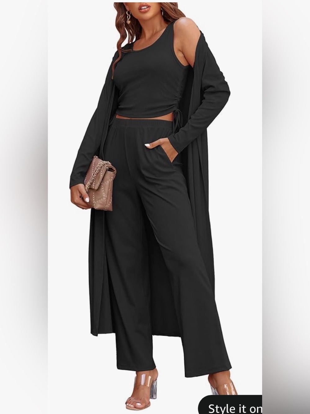 Women's 3 piece lounge set with Duster